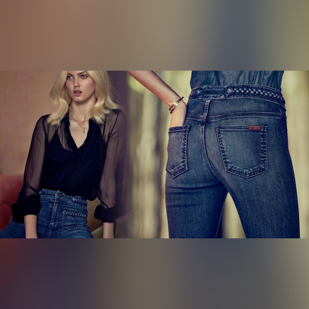 Braided Waist Fringe Ankle Jeans